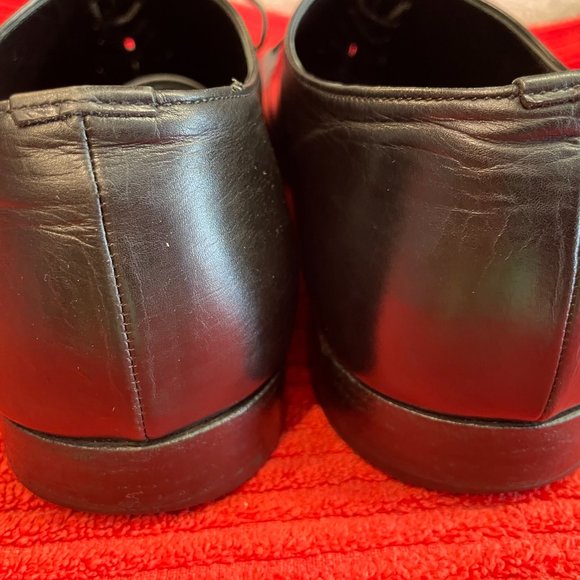 Prada Mens Leather Cap Toe Oxford Upper & Out Soles Lace Up Black Made In Italy - Picture 6 of 16